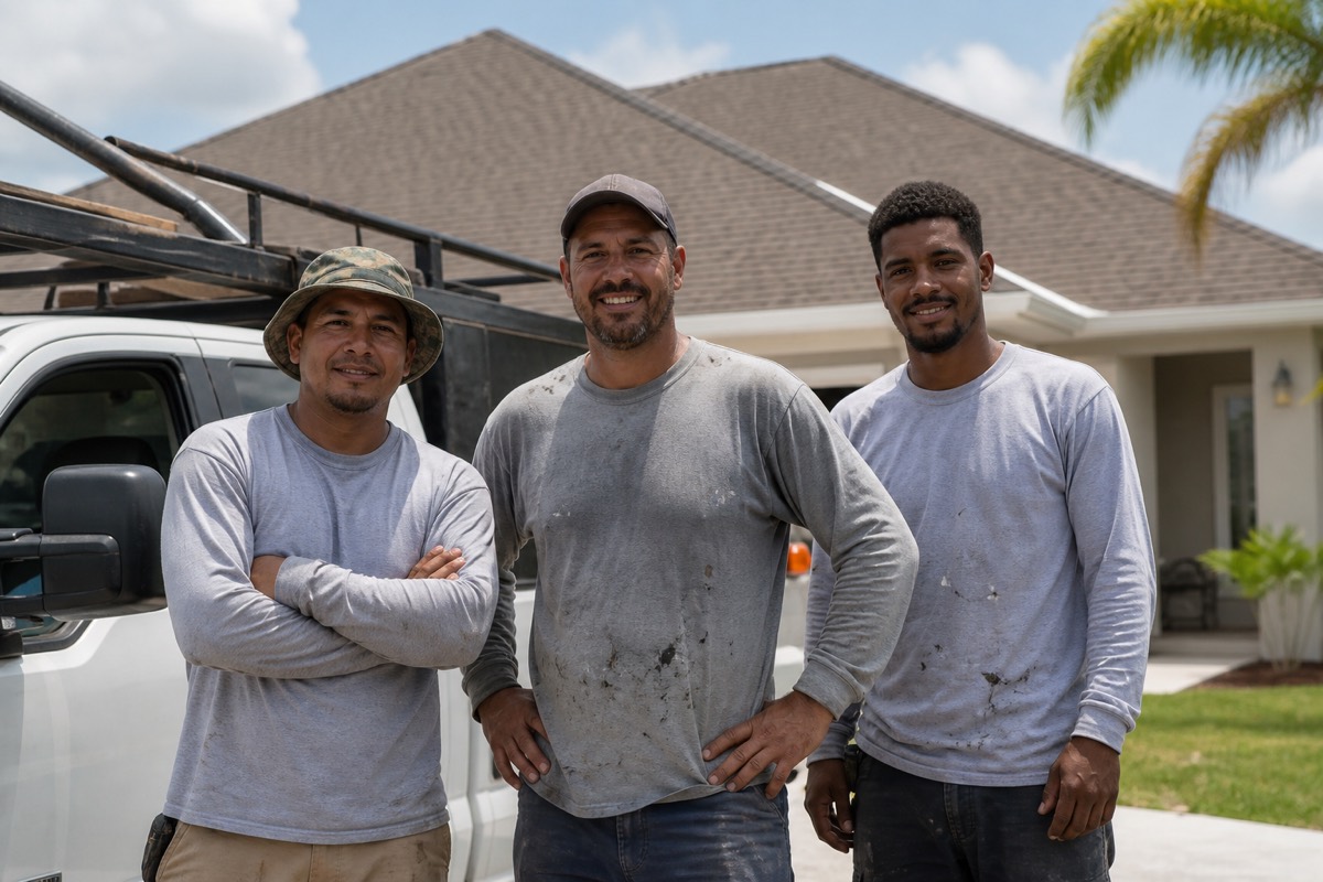The New Home Roofing Inc crew